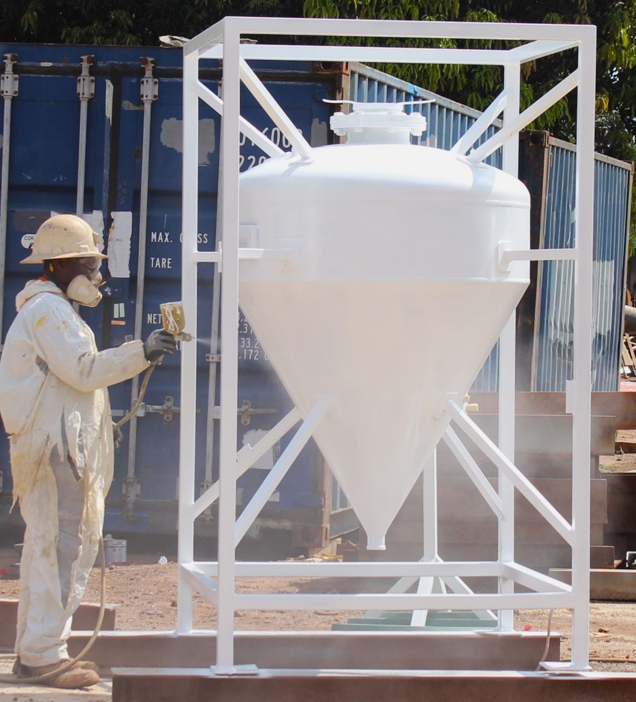 Engineers working on structural assembly