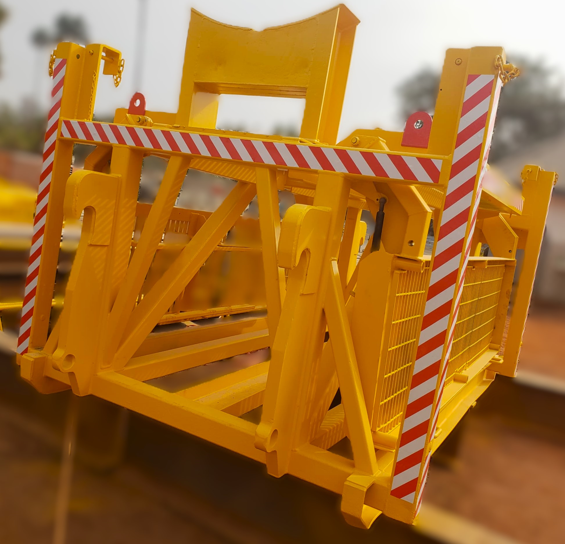 Close-up view of structural connections